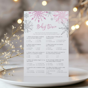 Trivia-spelet Winter Rosa silver snöflingor baby