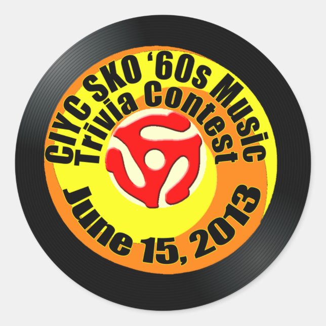 Trivia Tävling 3 Runt Klistermärke (Framsida)