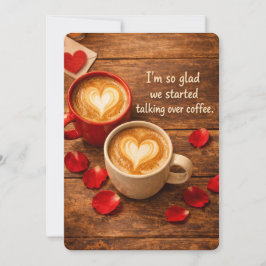 Trivsam Coffee Date Första Alla Hjärtans Dag Julkort