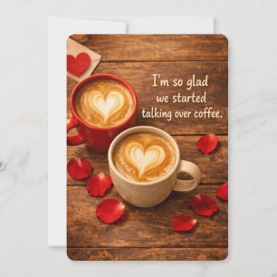 Trivsam Coffee Date Första Alla Hjärtans Dag Julkort