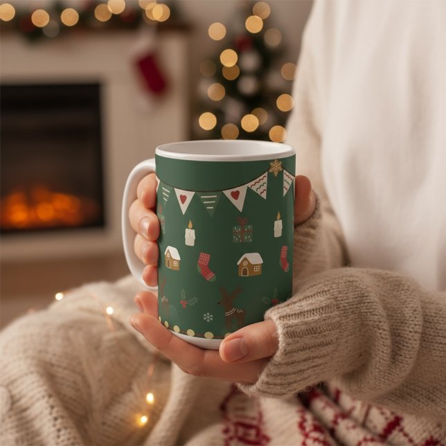 Trivsam Hygge Jul Tomte & Pepparkaksmugg Kaffemugg (Skapare uppladdad)