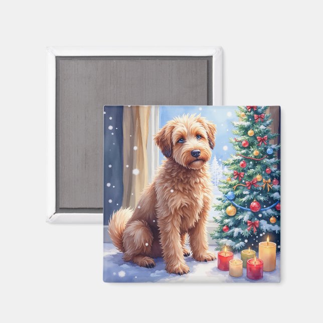 Trivsam jul Bouvier des Flandres Konst Magnet (Front/Back)