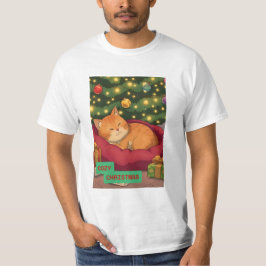 Trivsam jul med en orange katt t shirt