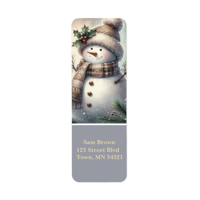 Trivsam jul-tomte anpassad returadress etikett (Framsidan)