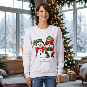 Trivsam jul Tomte Snöman Vinterfirande Söt T Shirt