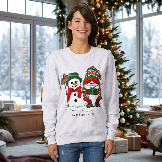 Trivsam jul Tomte Snöman Vinterfirande Söt T Shirt (Skapare uppladdad)
