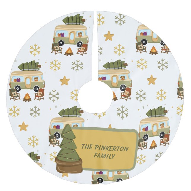 Trivsam julcampare julgransmatta borstad polyester (Framsidan)