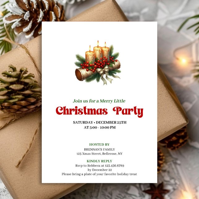 Trivsam juldekoration inbjudan anpassat namn (Cozy Christmas Decoration Invite Custom Name)