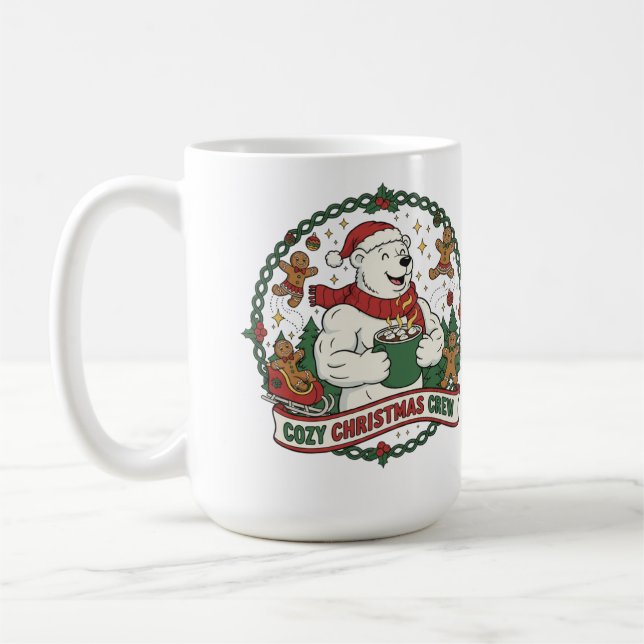 Trivsam julgäng – Söt isbjörn & pepparkakor Kaffemugg (Vänster)