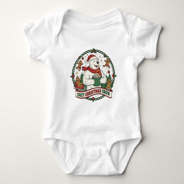 Trivsam julgrupp – Söt isbjörn & pepparkakor T Shirt (Framsida)