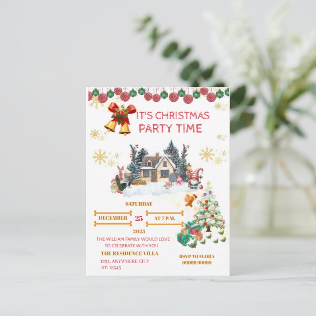 Trivsam julkort med Tomte Helg Vykort (Stående Fram)