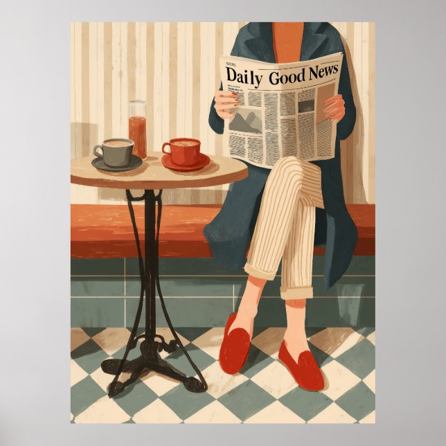 Trivsam Morgonkaffe och Nyheter Poster (Framsidan)