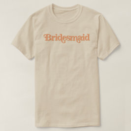 TRIXIE Retro 70-tals tema bränd orange brudtjej T Shirt