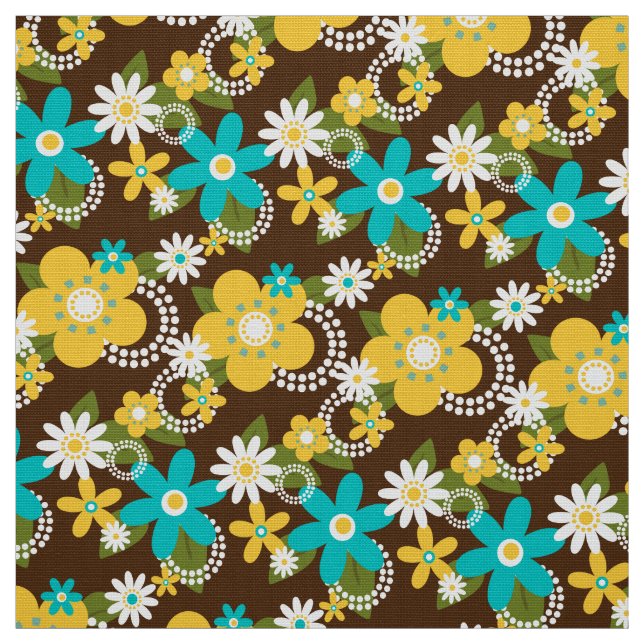 tro 60s 70s blomväv x1 tyg (Provkarta)