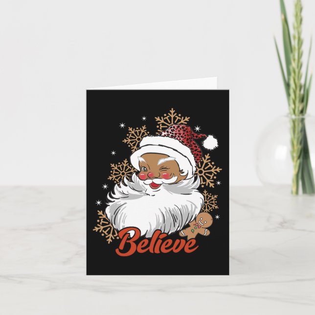Tro Afro Santa African American jul Blac Kort (Framsida)