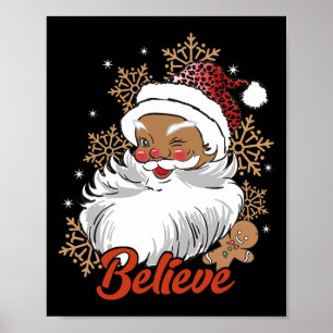 Tro Afro Santa African American jul Blac Poster