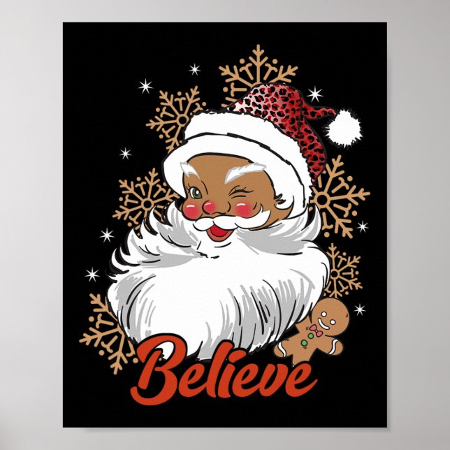 Tro Afro Santa African American jul Blac Poster (Framsidan)