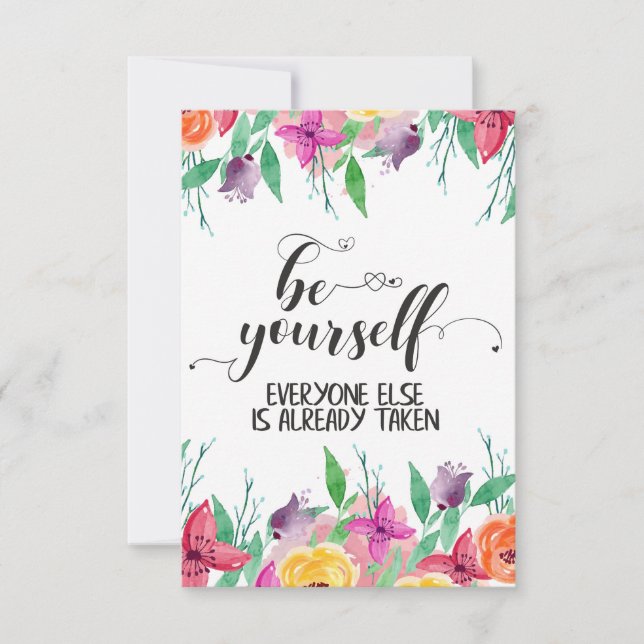 Tro alltid på ditt eget citat tack kort (Framsida)