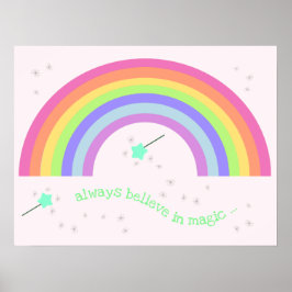 Tro alltid på magi - Magisk Älv Regnbåge Poster