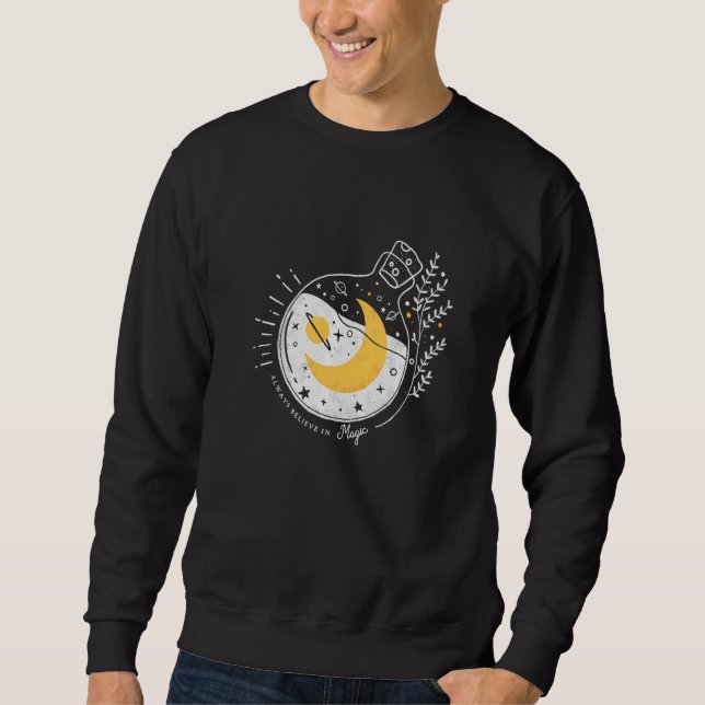 Tro alltid på Magic Wicca Occult Wiccan Pagan Lång Ärmad Tröja (Framsida)