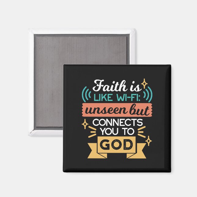 Tro är som WiFi Roligt kristet citat konst Magnet (Front/Back)