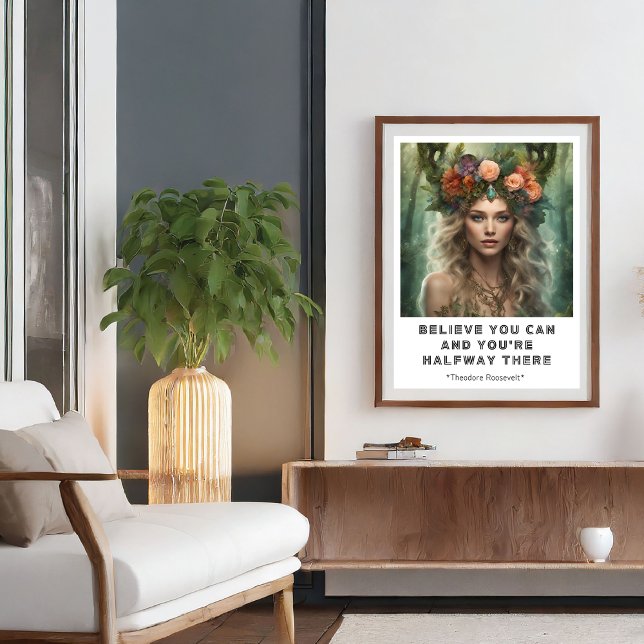 Tro att du kan Poster en motiverad offert (Believe You Can Motivational Quote Poster)