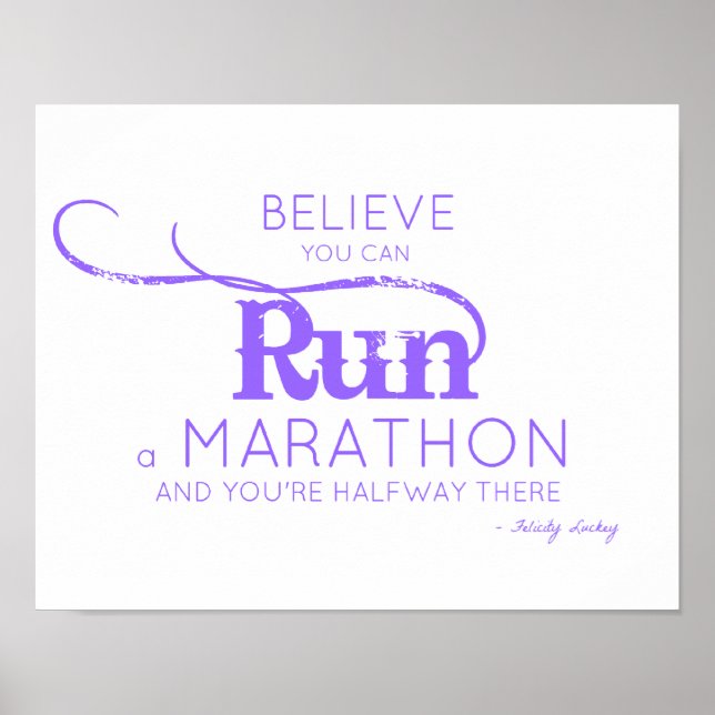 Tro att du kan Springa en maraton Poster (Framsidan)