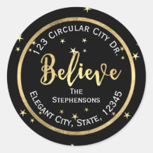 Tro att Guld Stars julretur-adressetikett