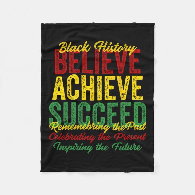 Tro att vi kan skapa en framgångsrik svart histori fleecefilt (Framsidan)