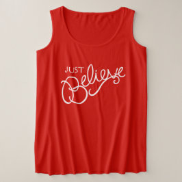 Tro bara slogan, vit text, t-shirt