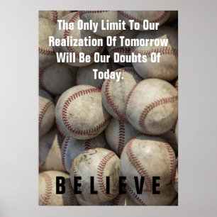 Tro Baseball inspirationell motivation Poster