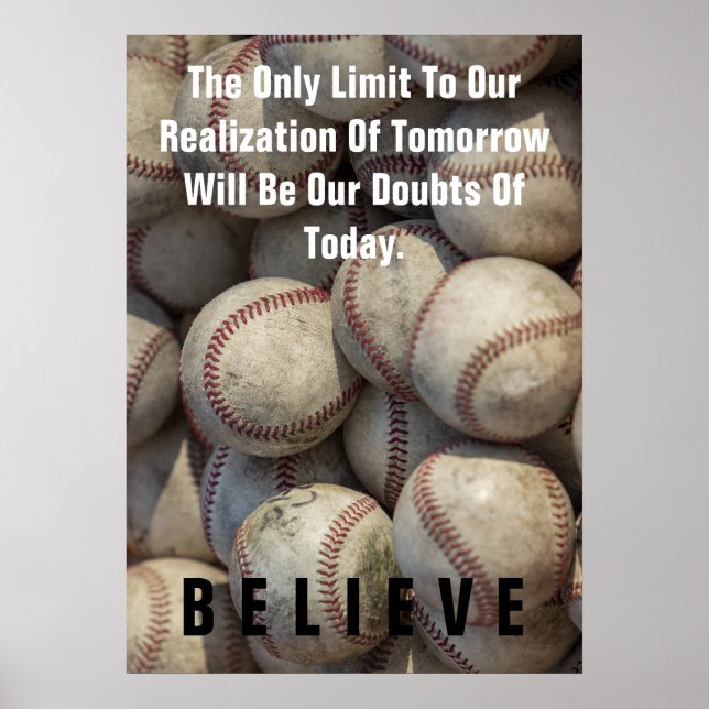 Tro Baseball inspirationell motivation Poster (Framsidan)