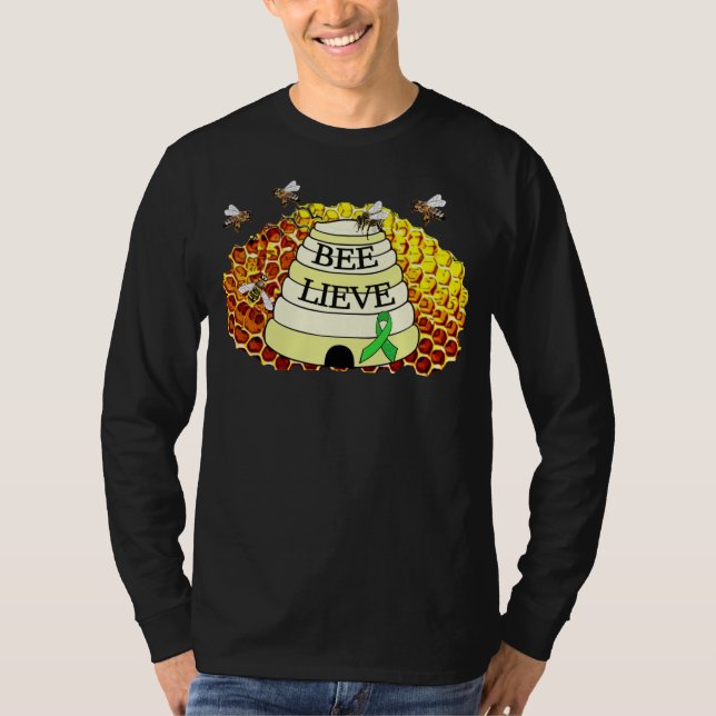Tro-Bee-Liev Biskak Lymesjukdom Medvetenhet Tee (Framsida)