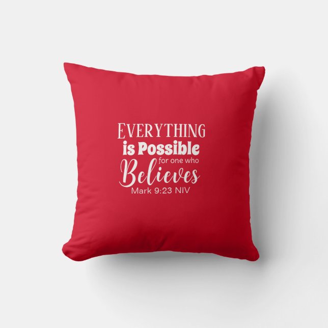 Tro Bible Verse Christian Faith Red Kudde (Framsida)