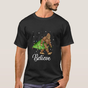 Tro Bigfoot Santa Julgran Ljus Julafton B T Shirt