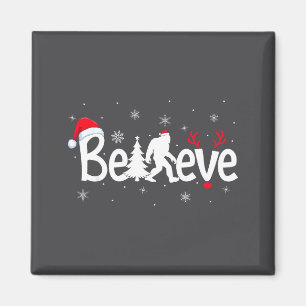 Tro Bigfoot Sasquatch Ren Jultomte Hatt Glad Magnet