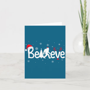 Tro Bigfoot Sasquatch Ren Ren Santa Hatt Glad Kort