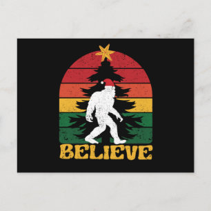 Tro Bigfoot Sasquatch Yeti jul Hat Vykort