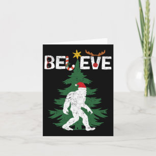 Tro Bigfoot Sasquatch Yeti Santa Hat jul Kort