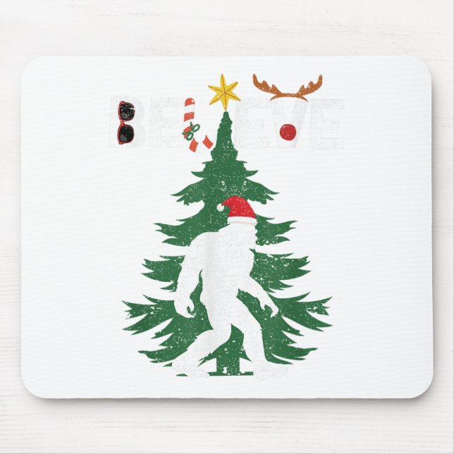 Tro Bigfoot Sasquatch Yeti Santa Hat jul Musmatta (Framsidan)