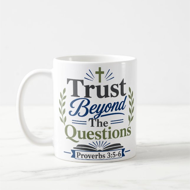 Tro bortom frågorna Bibelvers Andakt Kaffemugg (Vänster)