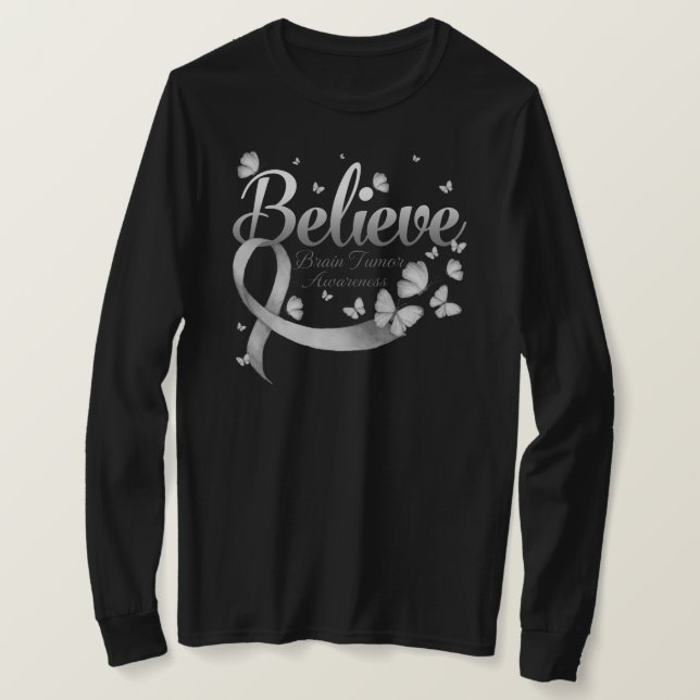 Tro BRAIN TUMOR Butterfly T Shirt (Design framsida)