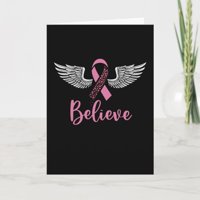 Tro Bröstcancer medvetenhet Rosa Ribbon Gift Kort (Framsida)