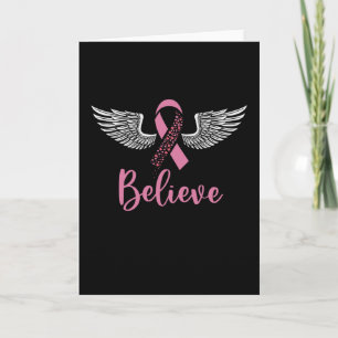 Tro Bröstcancer medvetenhet Rosa Ribbon Gift Kort