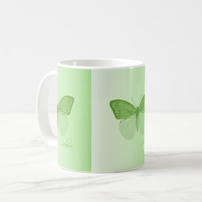Tro Butterfly Lime Kaffemugg (Framsida vänster)