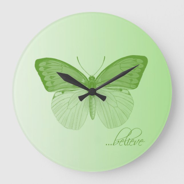 Tro Butterfly Lime Stor Klocka (Framsida)