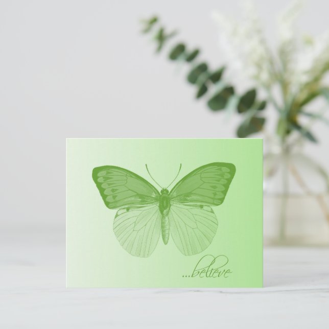 Tro Butterfly Lime Vykort (Stående Fram)