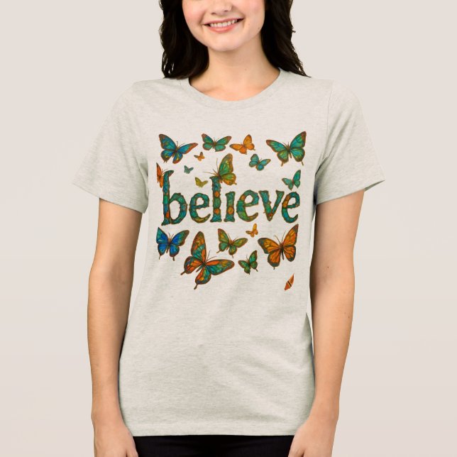 Tro Butterfly Wave Minimalist  T Shirt (Framsida)