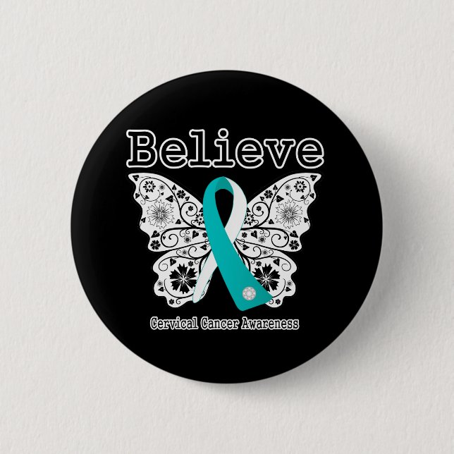 Tro - Cervical Cancer Butterfly Knapp (Framsida)