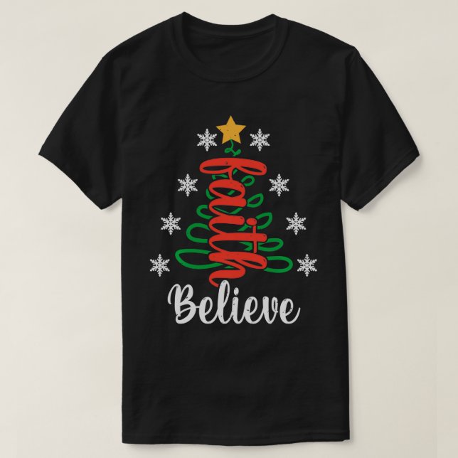 Tro Christian Faith Jesus Religiösa jul T Shirt (Design framsida)